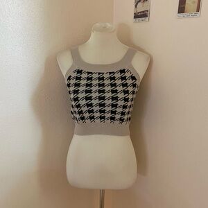 Houndstooth Crop Top